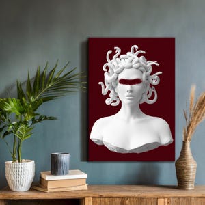 Modern Medusa Canvas Print, Greek Art, Urban Style Wall Decor, Canvas Art Print, Modern Wall Art for Living Room & Bedroom