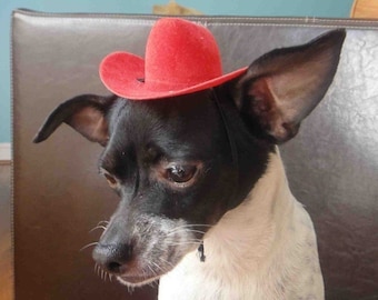 Red Cowboy Hat for Cats/Small Dogs - Halloween Costume