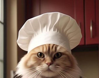 Chef Hat for Cat or Dog: Pet Costume