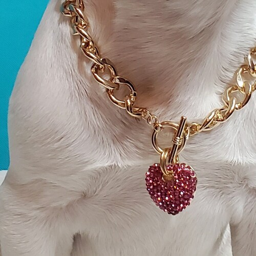 Cuban Link/ Supper Cute Dog Neck Chain Gold Color/ Jewelry for Etsy