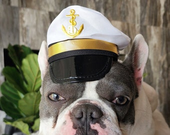 Chapeau de capitaine pour chien ou chat Petit animal Poupée / Chapeau d’halloween / Costume d’animal de compagnie de capitaine /