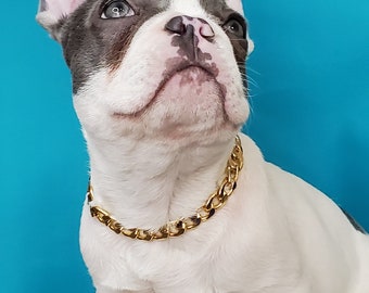 Gold Color Aluminum Dog Neck Chain: Fashion Pet Jewelry