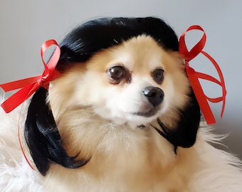 Black dog wig/Cute pet   wig  for dog or cat / Halloween pet  wig / Costume dog wig /Dog costume / Cat costume /