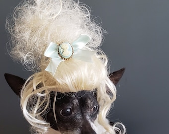 Pet  Marie Antoinette   wig blond  color  for dog / Halloween pet wig / Costume wig  for dogs /