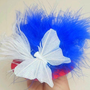 Elegant hat with   feather and   flower for dog or cat /Hat for small pet /Costume for dogs/