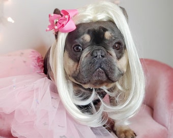 Cute pet   wig /Wig for dog or cat / Halloween dog wig / costume dog wig /Frenchies wig /