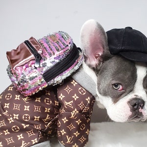 louis vuitton print dog harness