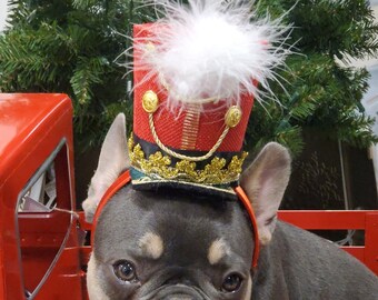 Nutcracker Mini Top Hat  for pets/  Christmas  hat red color for large dog  /Christmas costume