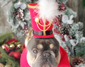 Nutcracker Mini Top Hat  for pets/  Christmas  hat red color for large dog  /Christmas costume