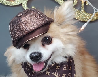 Cap for your pet/Brown color Hat  for dog or cat Listing only for hat