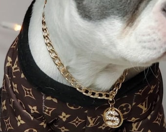 Cuban Link/  Supper cute dog neck chain gold color/ Jewelry for pet /Jewelry collar for  Frenchie/