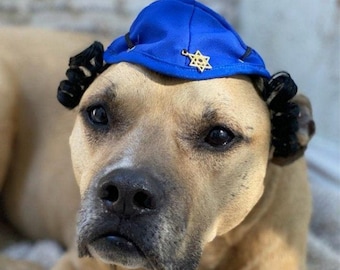 Yarmulke hat for large dog /Kippah for pet /yarmulke for dogs /Hanukkah hat for dog/Hanukkah kippah  for dog