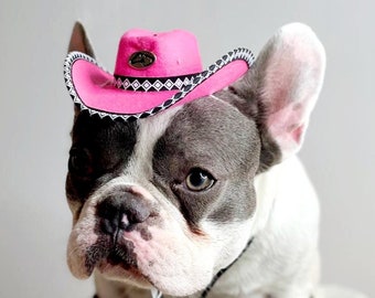 Dog hat /Cowboys  hat pink  color  for dog or cat /Dog costume /