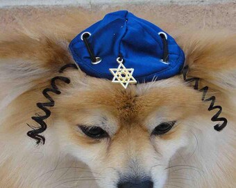 Perro Kippah para Hanukkah /Yarmulke para gato /Yarmulke para perros/Regalo de gato Hanukkah/Regalo de perro Hanukkah