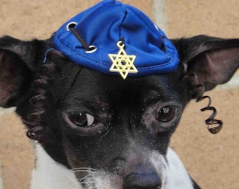 Hanukkah hat for dog or cat /Hanukkah gift /Dog yarmulke  /yarmulke for dogs/kippah for dogs/Hanukkah kippah/