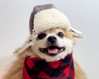 Wintermütze für Hund/Weihnachtliche Hundemütze/Mütze für Haustier/
