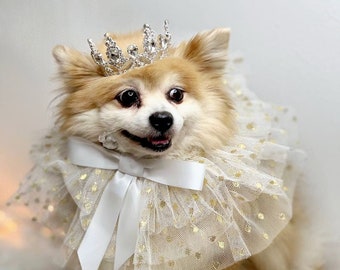 Set Listing  crown   with  collar tie for dog or cat /Princess set/