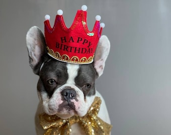 Dog Birthday Crown and Bow Tie Set