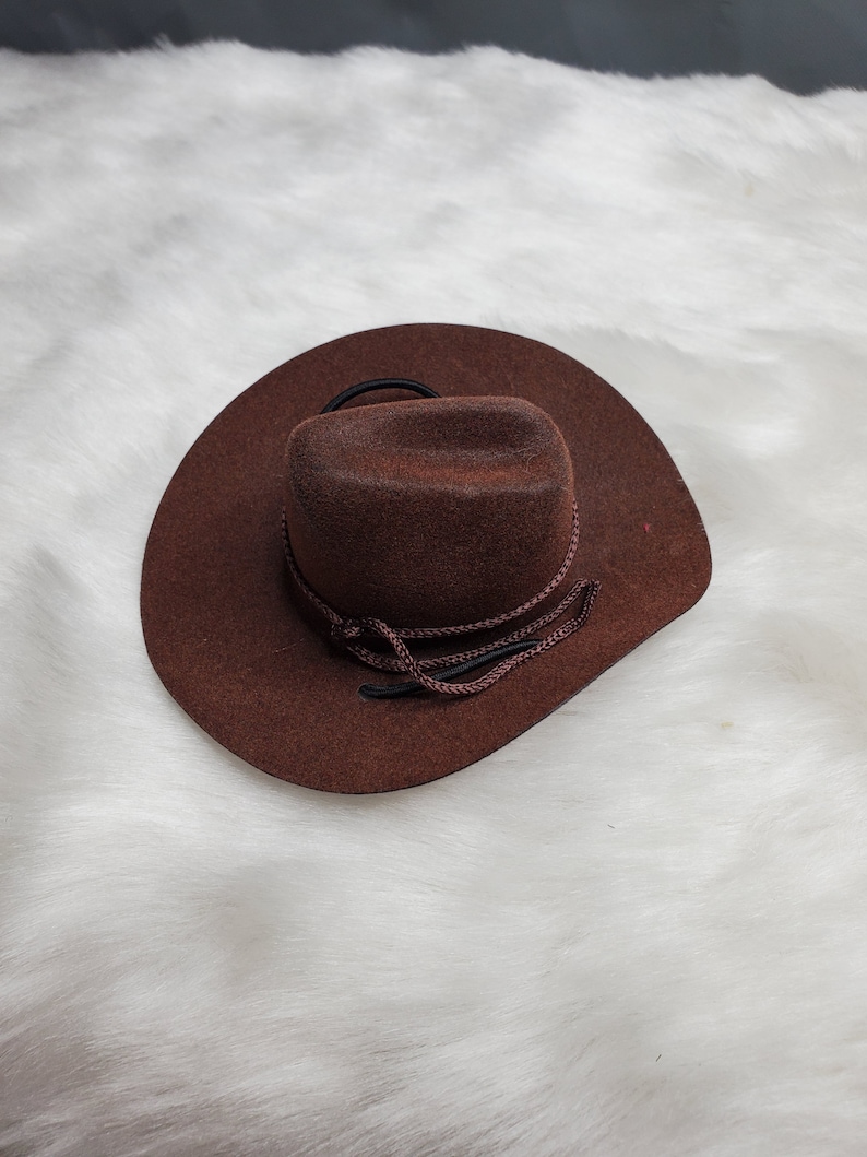 Cowboy hat for dog or cat black color /Small animals hat/Halloween dog hat /Cowboy dogs hat/ Brown