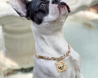 Gold Cuban Link Pet Necklace - Aluminum Dog Chain Jewelry