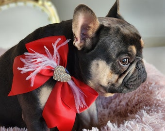 10 Hundehalsbänder Mit Valentinstags-Schleifen – Rosa Rose, Verstellbar 20–38 Cm, Für Kleine & Mittelgroße Hunde