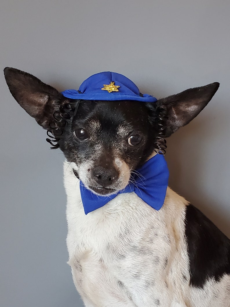 DOG KIPPAH Hanukkah hat and bow set for dog or cat/Hanukkah dog gift/Yarmulke for dogs/Yarmulke for cats//Kippah for dog image 1