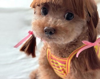 Cute wig brown color / Halloween wig / Dog costume / Costume for dogs /