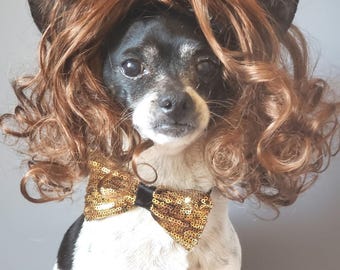 Brown Pet Wig, Halloween Costume for Dog or Cat