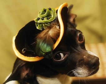 Hat with flower for elegant pet / Dog hat / Hat for cats /Dog costume/