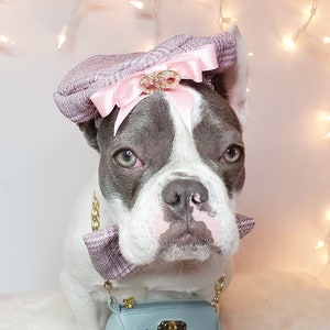 Set  2 pieces Beret  hat  bow neck tie  for dog or cat?/Hat for pets/ Costume for pets /