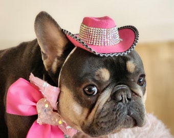 Cowboys  hat pink  color  for dog or cat /Cowboyspet hat/Dog costume /Pet costume/