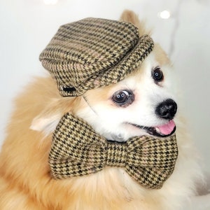 Set cap and bow tie / Cap for your pet/Hat  for dog or cat /