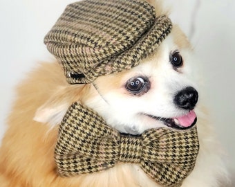 Set cap and bow tie / Cap for your pet/Hat  for dog or cat /