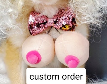 Custom order boobs and bow tie