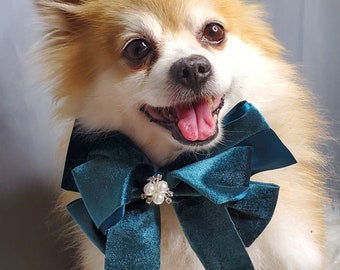 Velvet  Bow tie  // Dog Halloween Bow //  Costume || Dog Neck Tie || Pet Bow Tie || Dog Clothes