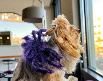 Hunde-Halloween-Kostüm – Pelzige Riesen-Spinne Mit 64 LEDs Für Große Hunde, Verstellbar, Orange