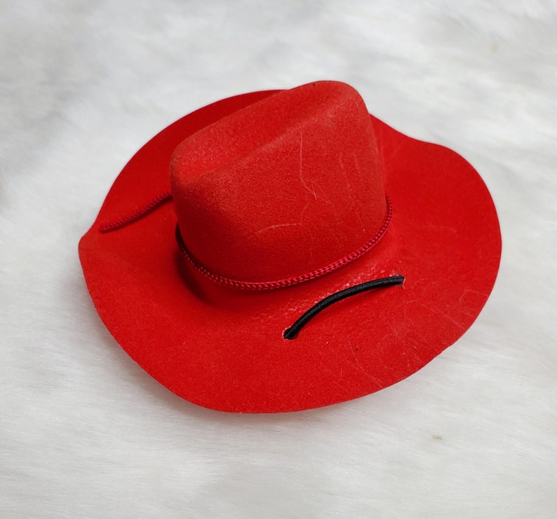 Cowboy hat for dog or cat black color /Small animals hat/Halloween dog hat /Cowboy dogs hat/ Red