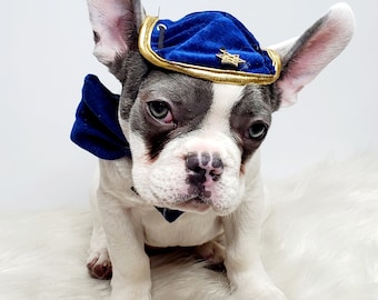 Set listing dog  kippah/ Hanukkah hat  and bow set for dog or cat/Hanukkah cat gift/yarmulke for dogs/yarmulke for cats/