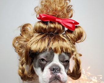 Cindy Lou / Cute  wig  for your pet /Halloween  costume dog wig/