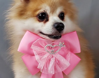 Pink color Bow tie  // Dog Halloween Bow //  Dog Neck Tie || Pet Bow Tie || Dog Clothes