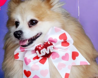 Bow tie/ dogs bow/Dog Valentine's Bow //  Dog Neck Tie || Pet Bow Tie || Dog Clothes