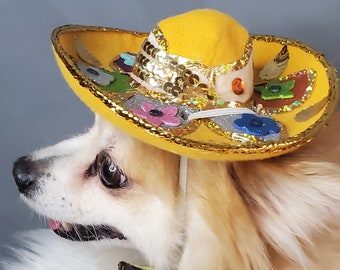 Set  hat and bow tie  Cute sombrero hat   for dog or cat