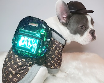 louis vuitton backpack for dog Dog Backpack, Small Puppy Travel Carrier Bags