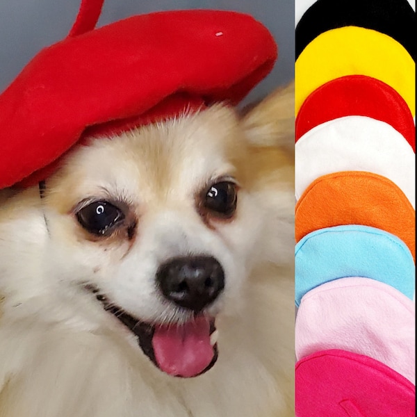 Bonnet béret rouge pour chien ou chat /Béret pour petit animal /Béret pour chien /