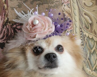 Handgemachte Punk-Katzenmütze & Hundekostüm – Verstellbar, Lila Styling, Ideal Für Partys & Fotos