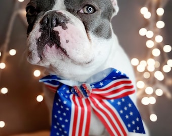American flag bow tie for dog or cat //  Dog Neck Tie || Pet Bow Tie || Dog Clothes