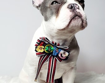French bulldog // Dog Valentine's Bow //  Dog Neck Tie || Pet Bow Tie || Dog Clothes