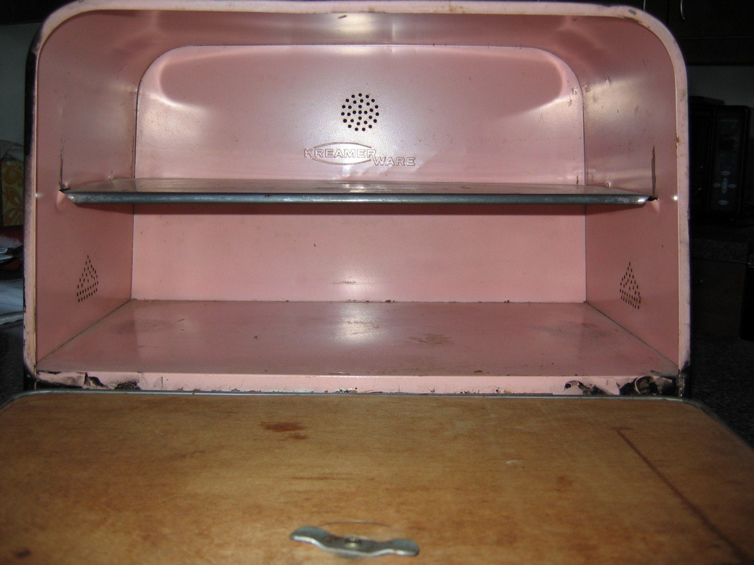 Vintage Kreamer Ware Bread Box Black and Stainless Steel Etsy