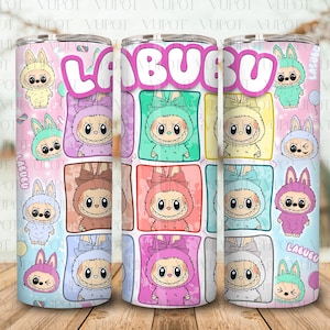 Cute Doll Cartoon 20oz Skinny Tumbler Wrap Png, Pink Cartoon Character Tumbler Wrap Png, Cartoon 20oz Tumbler Wrap, Perfect Gift for Kids