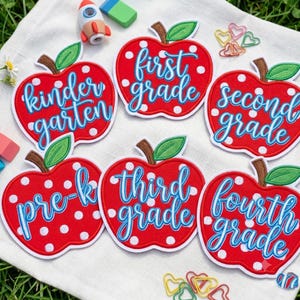 Personalized Custom Teacher Apple Patch, Embroidered Iron-On Patches For Clothing Vest/Jacket Backpack, Teacher Appreciation, Back To School